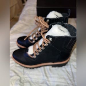 Shearling Combat Boots